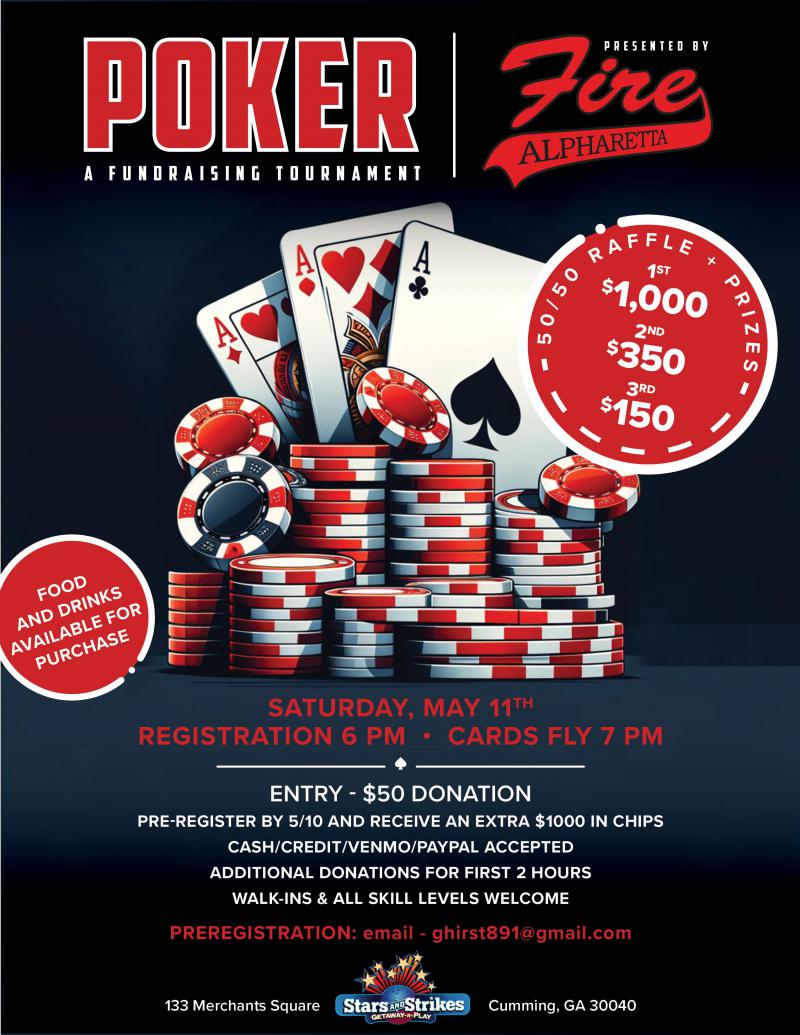 Poker Fundraiser Supporting Fire 14U - Stars and Strikes at 5thstreetpoker.com